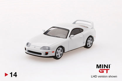 Mô hình xe Mini GT 1:64 Toyota Supra (JZA80) Super White - MGT00014
