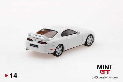 Mô hình xe Mini GT 1:64 Toyota Supra (JZA80) Super White - MGT00014