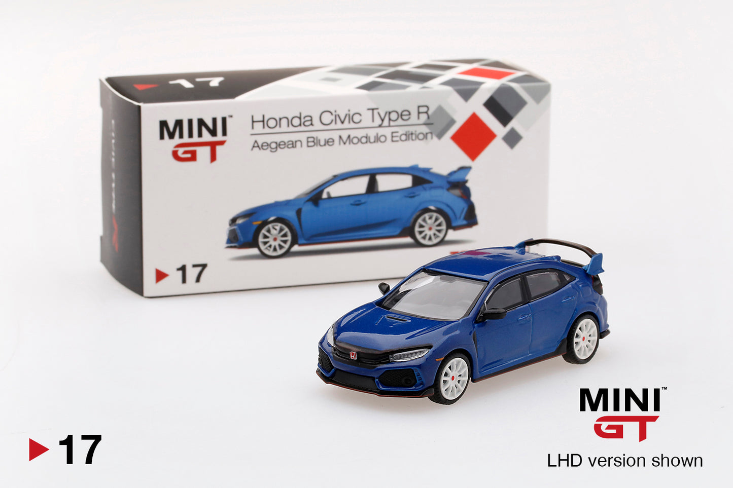 Mô hình xe Mini GT 1:64 Honda Civic Type R (FK8) Aegean Blue Modulo Edition - MGT00017