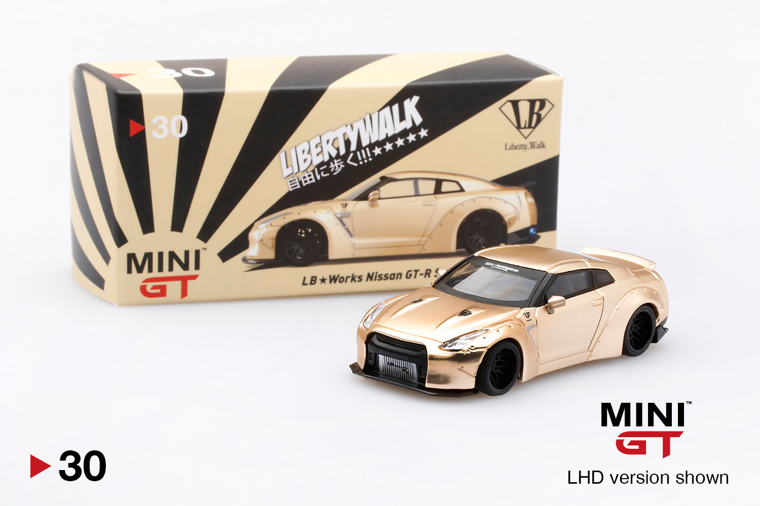 Mô hình xe Mini GT 1:64 LB★WORKS Nissan GT-R (R35) Satin Gold - MGT00030-MJ