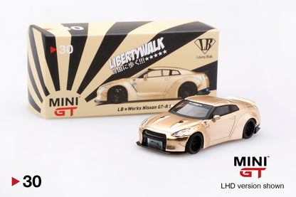 Mô hình xe Mini GT 1:64 LB★WORKS Nissan GT-R (R35) Satin Gold - MGT00030-MJ