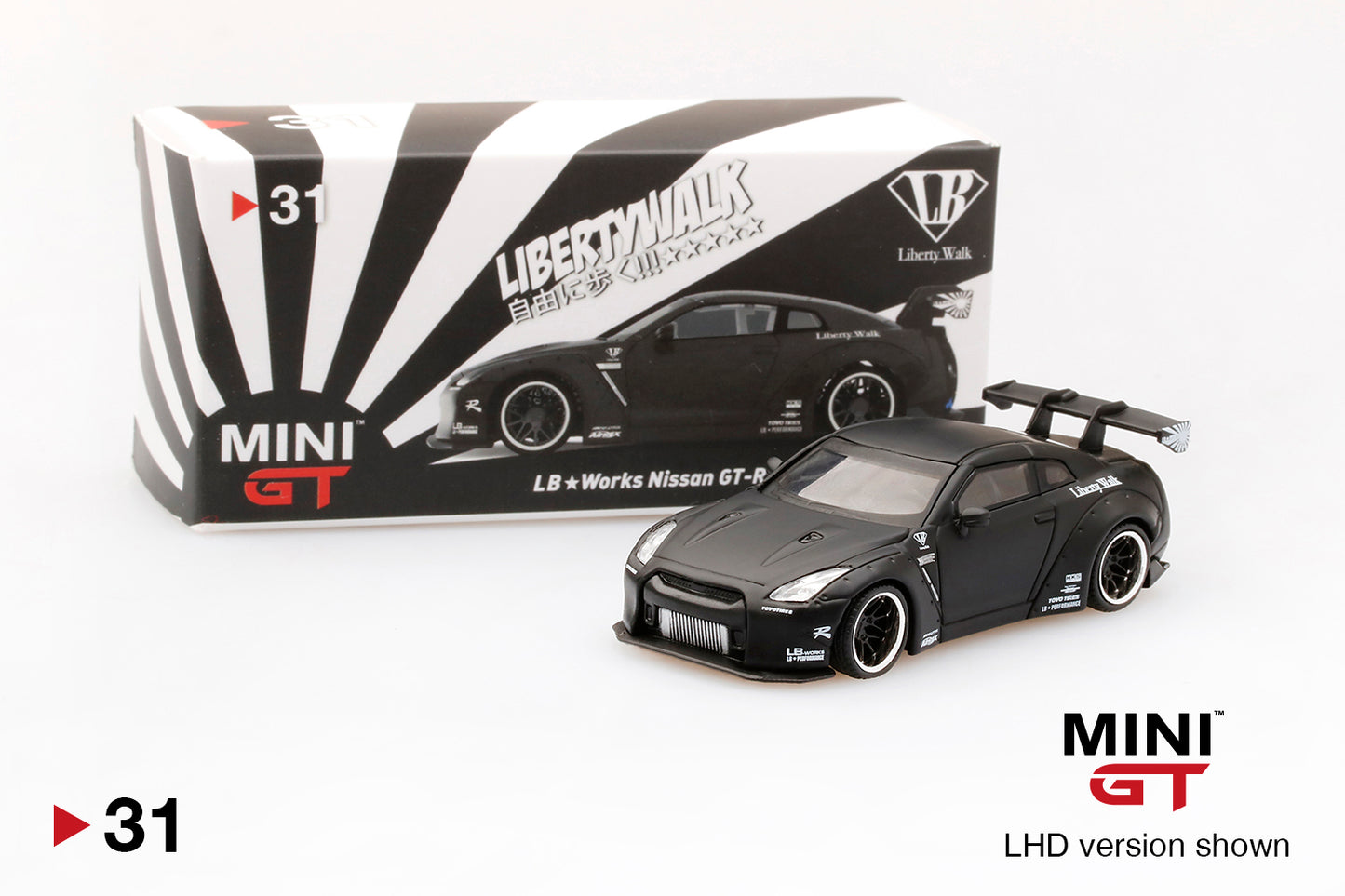 Mô hình xe Mini GT 1:64 LB★WORKS Nissan GT-R (R35) Matte Black - MGT00031