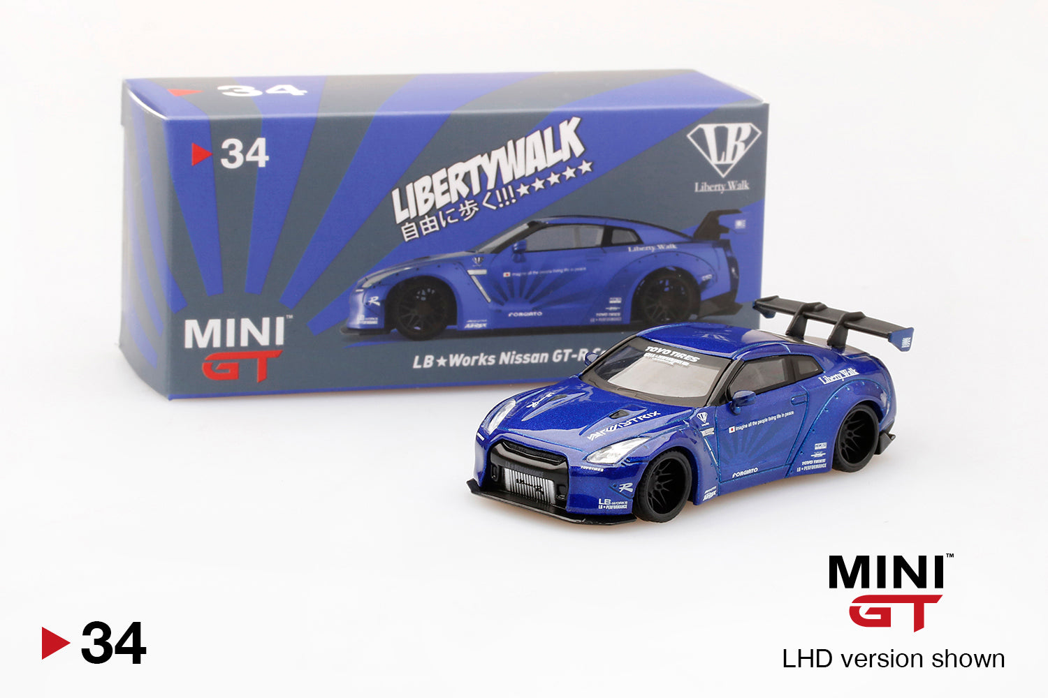 Mô hình xe Mini GT 1:64 LB★WORKS Nissan GT-R (R35) Candy Blue - MGT00034-MJ