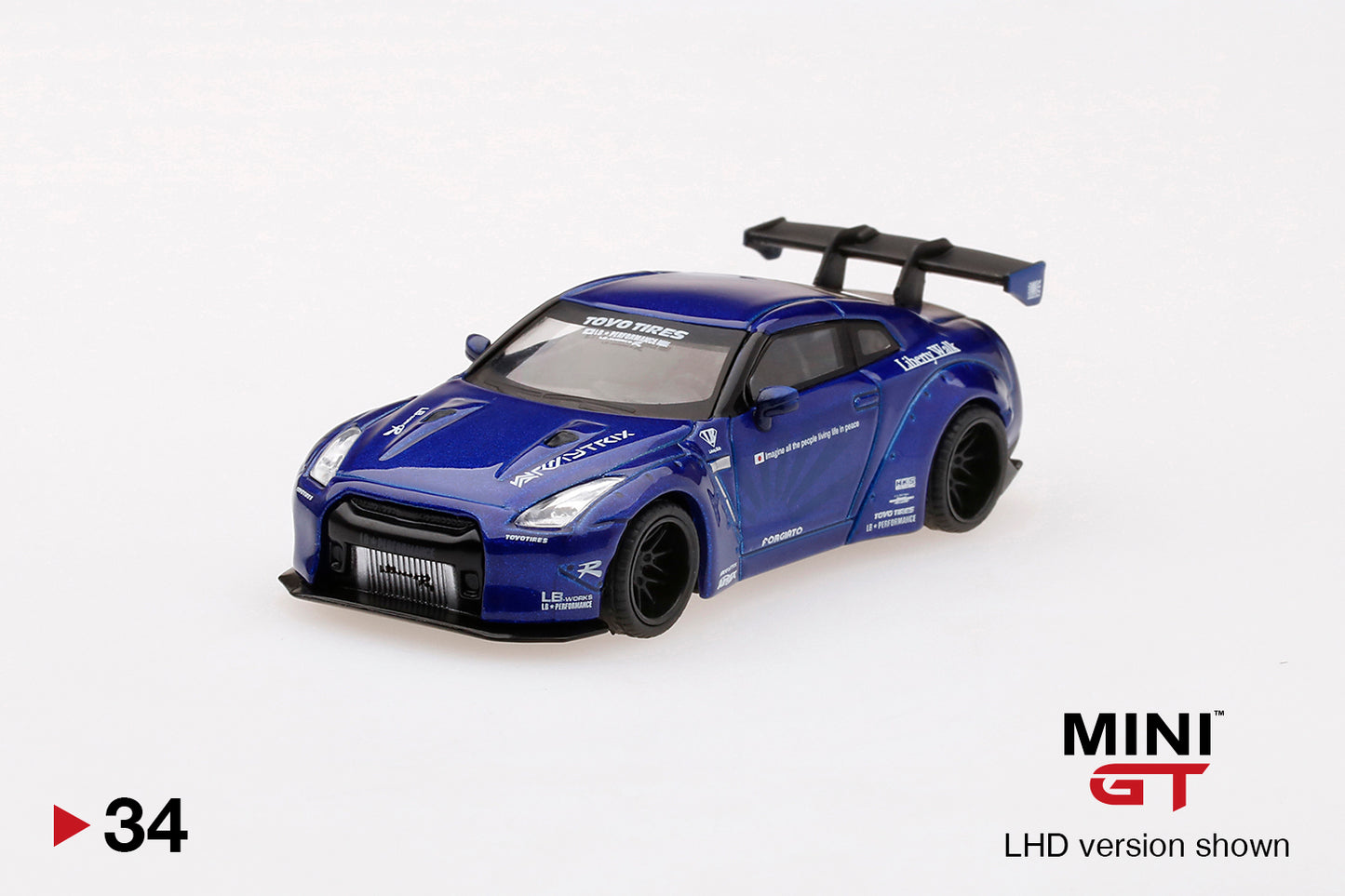 Mô hình xe Mini GT 1:64 LB★WORKS Nissan GT-R (R35) Candy Blue - MGT00034-MJ
