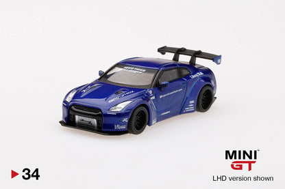 Mô hình xe Mini GT 1:64 LB★WORKS Nissan GT-R (R35) Candy Blue - MGT00034-MJ