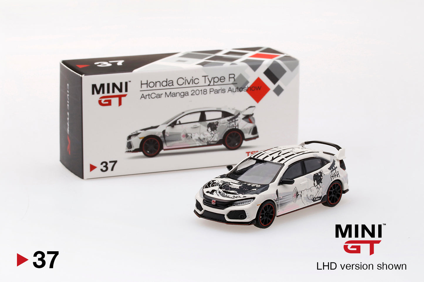 Mô hình xe Mini GT 1:64 1/64 Honda Civic Type R (FK8) ArtCar Manga - 2018 Paris Autoshow - MGT00037