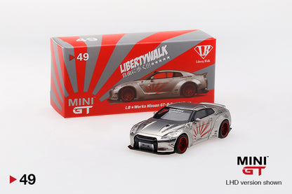 Mô hình xe Mini GT 1:64 LB★WORKS Nissan GT-R (R35) Satin Silver - MGT00049