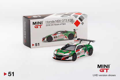 Mô hình xe Mini GT 1:64 Honda NSX GT3 #30 2018 24 Hours of Spa - MGT00051