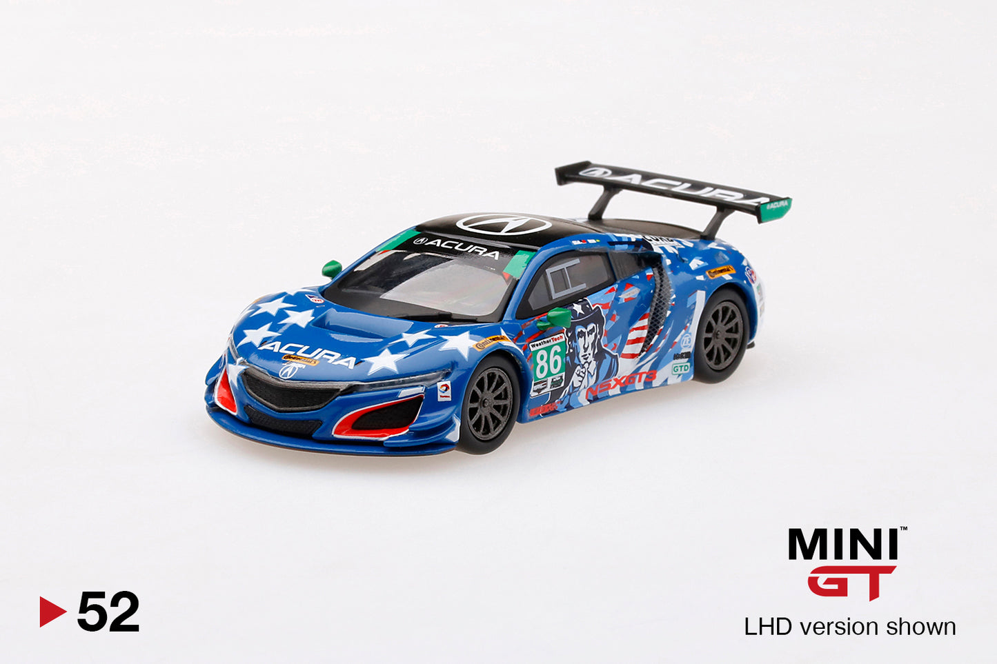 Mô hình xe Mini GT 1:64 Acura NSX GT3 #86 Uncle Sam 2017 IMSA Watkins Glen - MGT00052-L