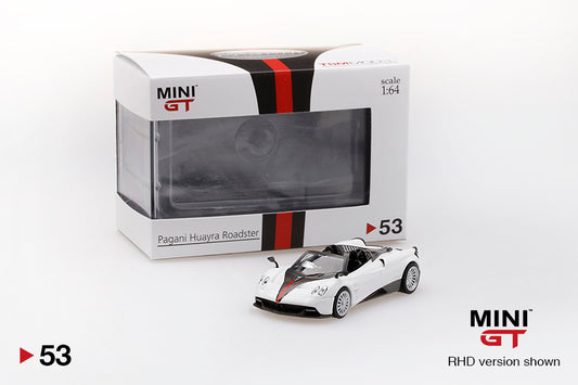 Mô hình xe Mini GT 1:64 Pagani Huayra Roadster White - MGT00053