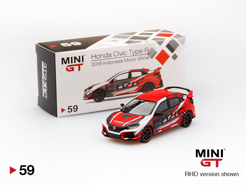 Mô hình xe Mini GT 1:64 Honda Civic Type R (FK8) 2018 Indonesia Motor Show - MGT00059