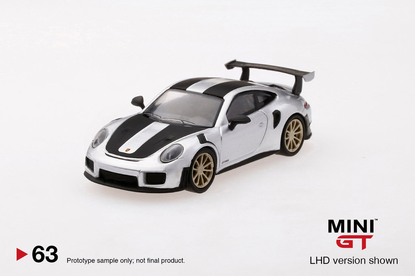 Mô hình xe Mini GT 1:64 Porsche 911 GT2 RS Weissach Package GT Silver Metallic - MGT00063