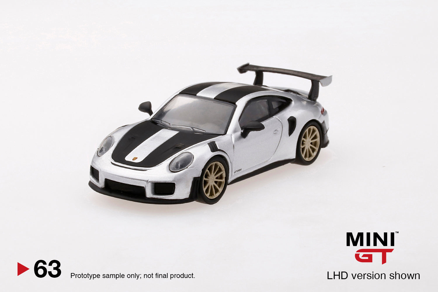 Mô hình xe Mini GT 1:64 Porsche 911 GT2 RS Weissach Package GT Silver Metallic - MGT00063