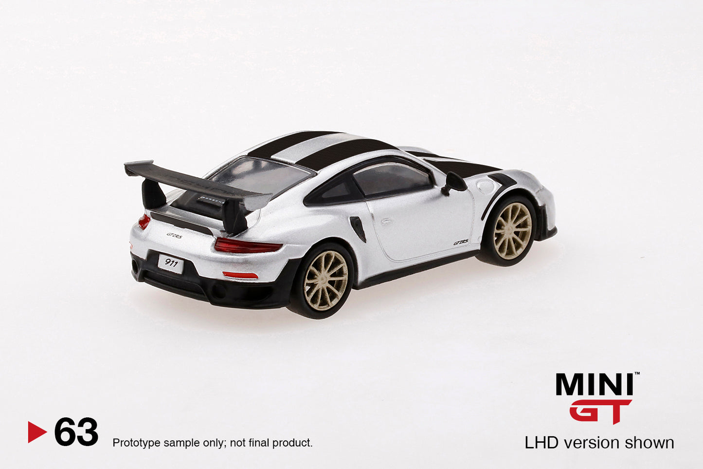 Mô hình xe Mini GT 1:64 Porsche 911 GT2 RS Weissach Package GT Silver Metallic - MGT00063