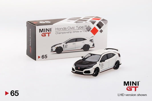 Mô hình xe Mini GT 1:64 Honda Civic Type R (FK8) Championship white w/ Carbon Kit & TE37 Wheel - MGT00065