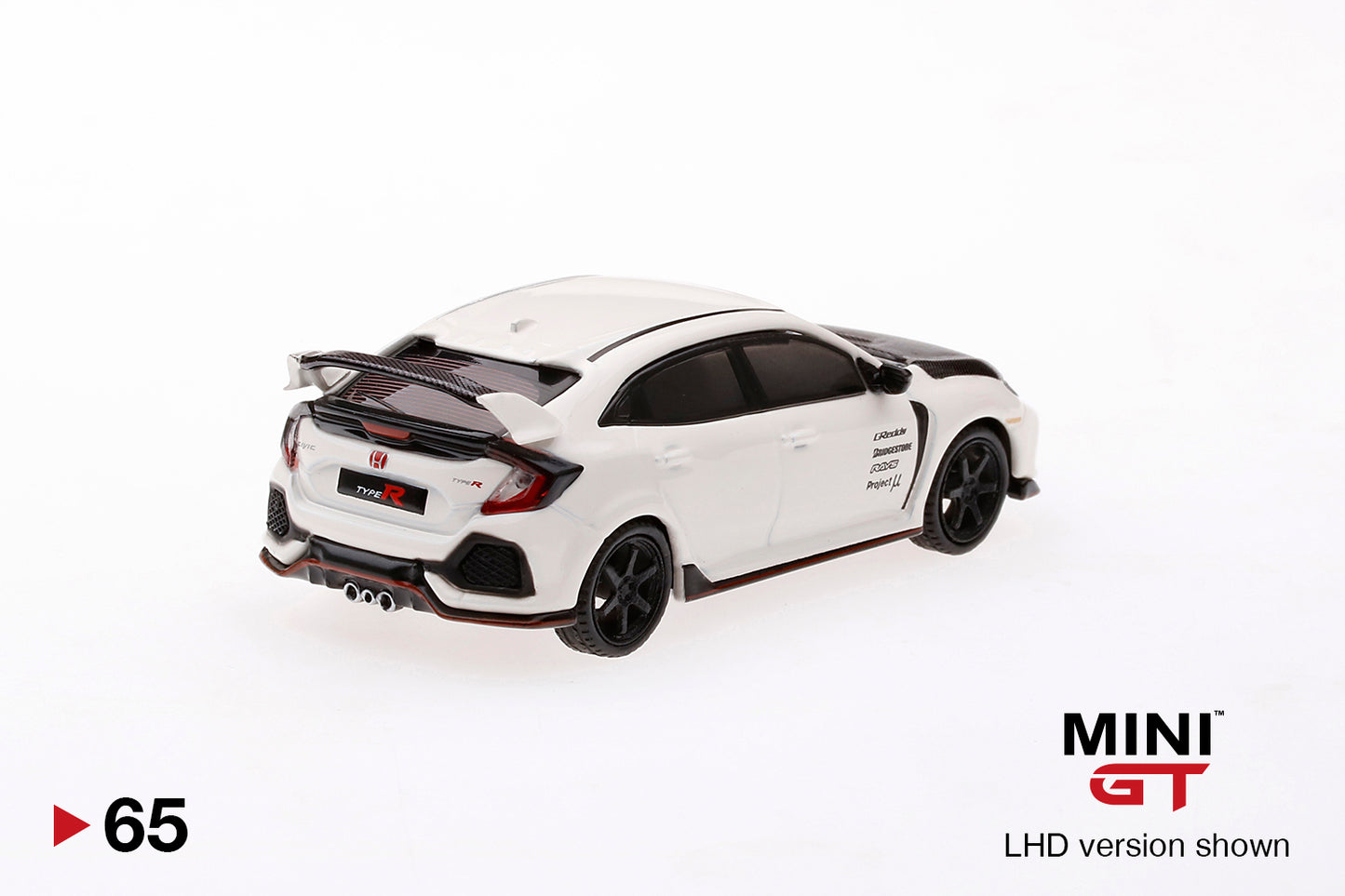 Mô hình xe Mini GT 1:64 Honda Civic Type R (FK8) Championship white w/ Carbon Kit & TE37 Wheel - MGT00065