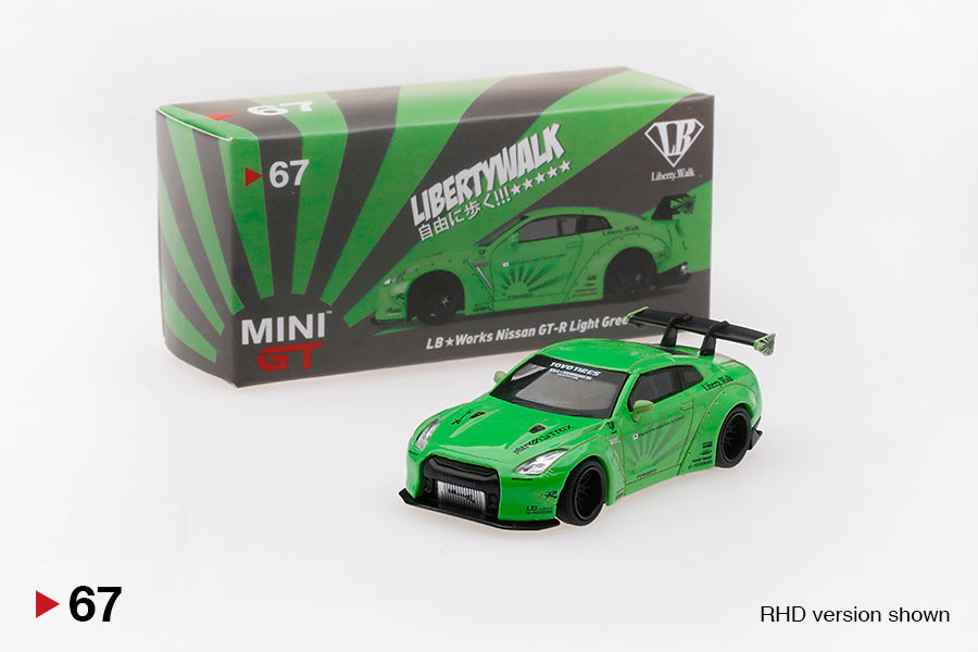 Mô hình xe Mini GT 1:64 LB★WORKS Nissan GT-R (R35) Light Green - MGT00067