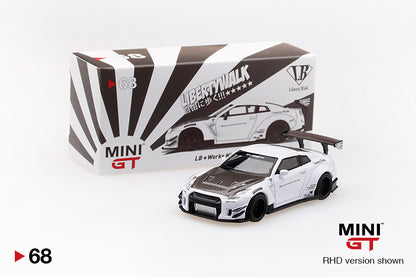 Mô hình xe Mini GT 1:64 LB★WORKS Nissan GT-R (R35) White - MGT00068