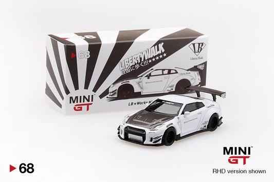 Mô hình xe Mini GT 1:64 LB★WORKS Nissan GT-R (R35) White - MGT00068