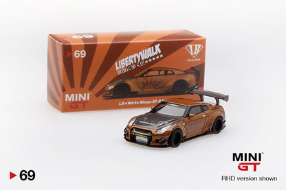 Mô hình xe Mini GT 1:64 LB★WORKS Nissan GT-R (R35) Metallic Brown - MGT00069
