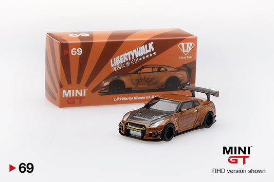 Mô hình xe Mini GT 1:64 LB★WORKS Nissan GT-R (R35) Metallic Brown - MGT00069