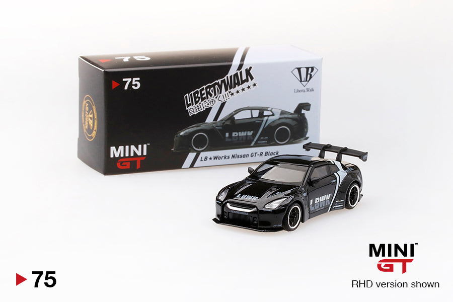 Mô hình xe Mini GT 1:64 LB★WORKS Nissan GT-R (R35) Black / LB Work Livery 2.0 - MGT00075