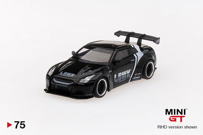 Mô hình xe Mini GT 1:64 LB★WORKS Nissan GT-R (R35) Black / LB Work Livery 2.0 - MGT00075