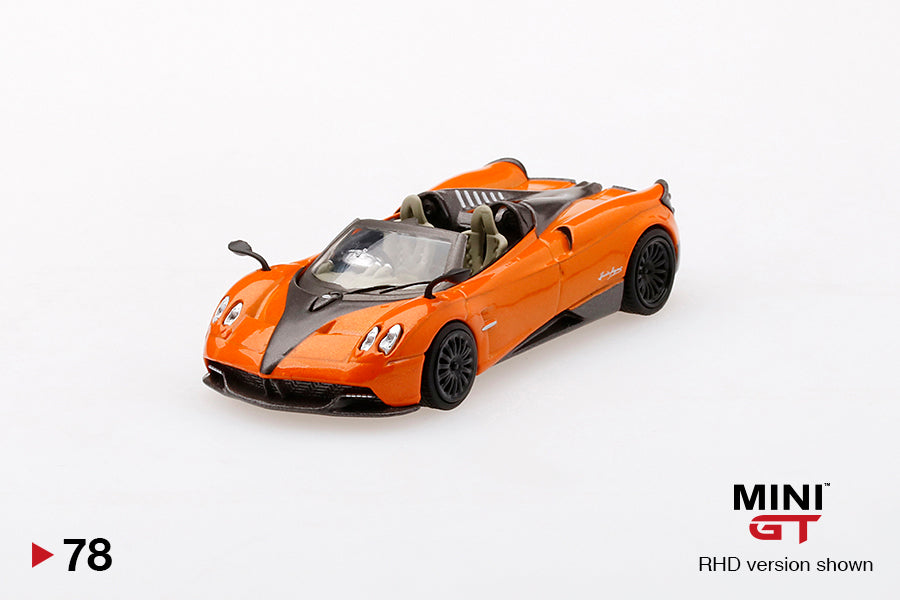 Mô hình xe Mini GT 1:64 Pagani Huayra Roadster Arancio Saint Tropez - MGT00078