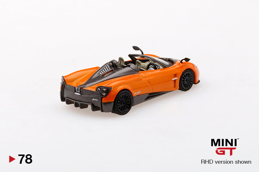 Mô hình xe Mini GT 1:64 Pagani Huayra Roadster Arancio Saint Tropez - MGT00078