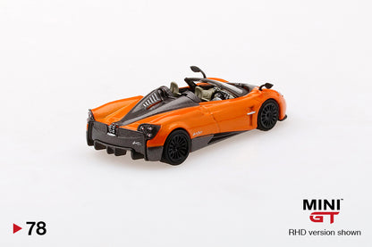 Mô hình xe Mini GT 1:64 Pagani Huayra Roadster Arancio Saint Tropez - MGT00078