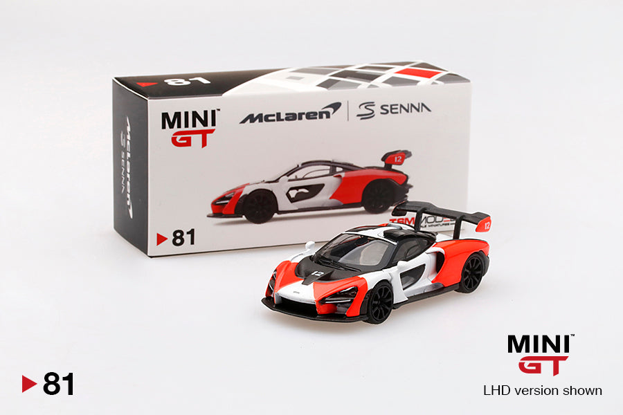 Mô hình xe Mini GT 1:64 McLaren Senna Orange / White - MGT00081