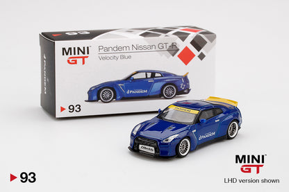 Mô hình xe Mini GT 1:64 Pandem Nissan GT-R (R35) Velocity Blue - MGT00093