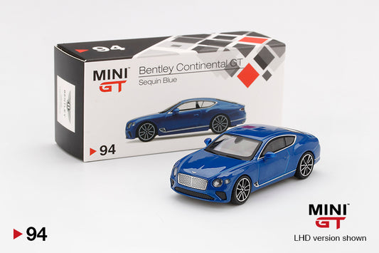 Mô hình xe Mini GT 1:64 Bentley Continental GT 2018 Sequin Blue - MGT00094