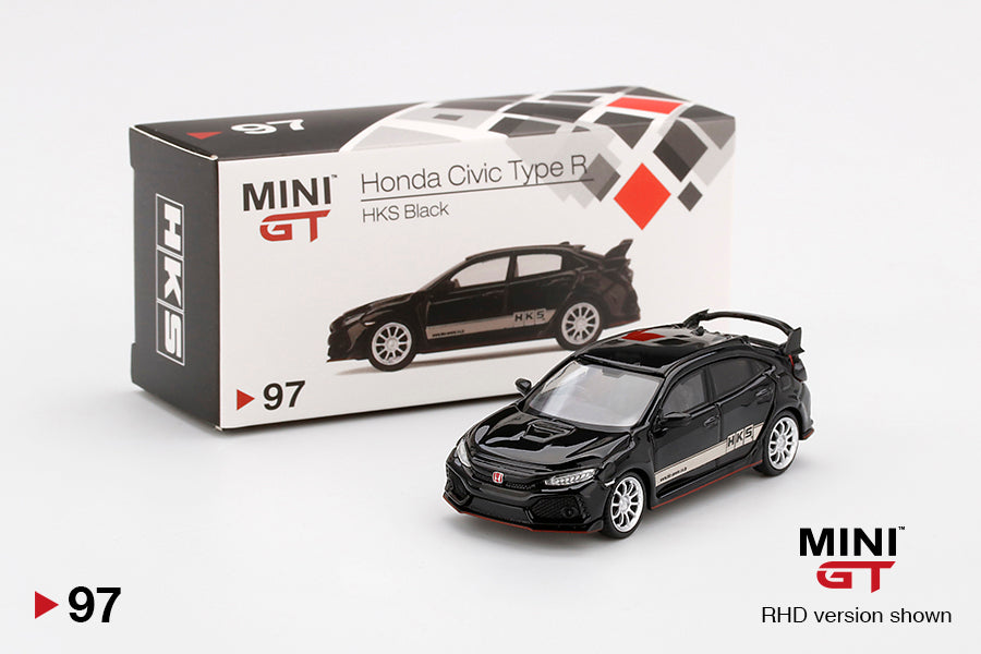 Mô hình xe Mini GT 1:64 Honda Civic Type R (FK8) HKS Black - MGT00097