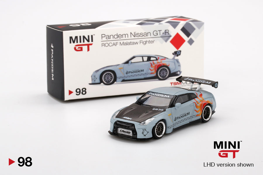 Mô hình xe Mini GT 1:64 Pandem Nissan GT-R (R35) GT Wing ROCAF Malataw Fighter - MGT00098-L