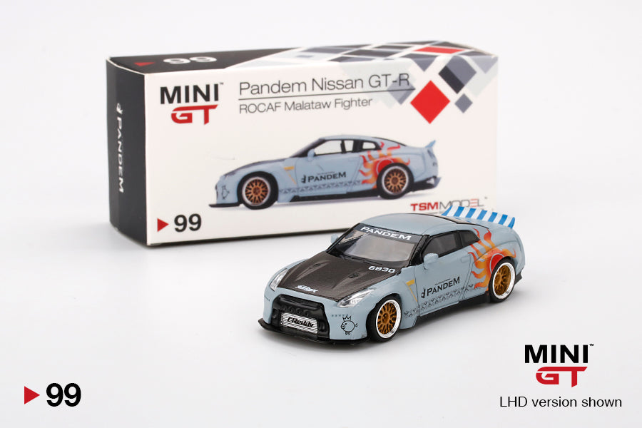 Mô hình xe Mini GT 1:64 Pandem Nissan GT-R (R35) Duck Tail ROCAF Malataw Fighter - MGT00099-L