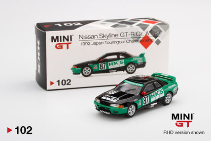 Mô hình xe Mini GT 1:64 Nissan Skyline GT-R R32 Gr. A #87 HKS 1992 Group A. - MGT00102
