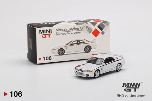 Mô hình xe Mini GT 1:64 Nissan Skyline GT-R (R32) Nismo S-Tune White - MGT00106