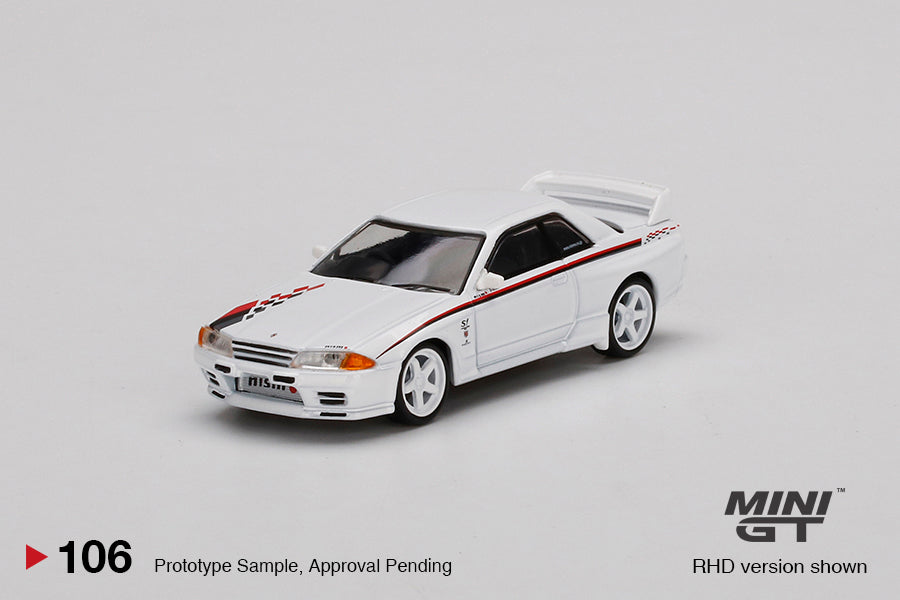Mô hình xe Mini GT 1:64 Nissan Skyline GT-R (R32) Nismo S-Tune White - MGT00106