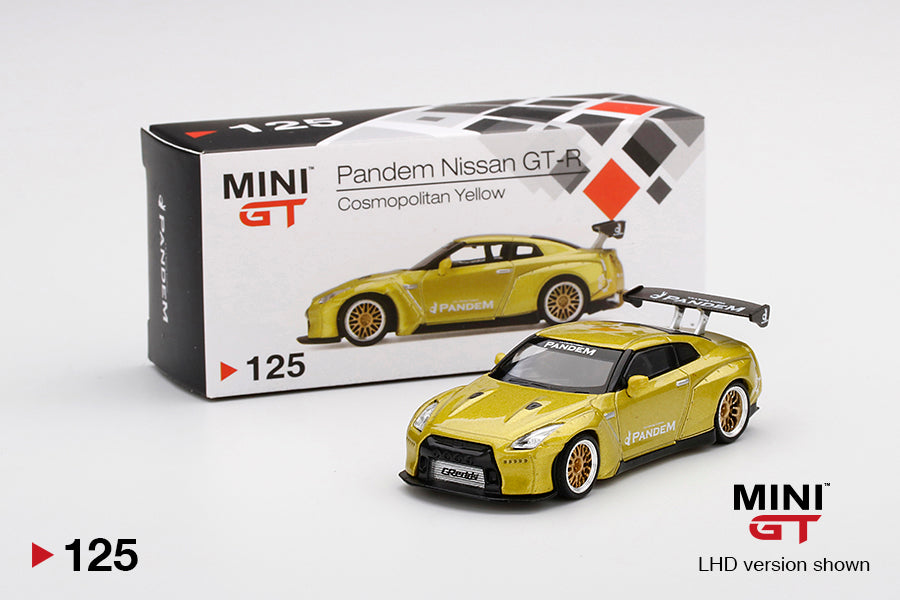 Mô hình xe Mini GT 1:64 Pandem Nissan GT-R (R35) GT Wing Cosmopolitan Yellow - MGT00125