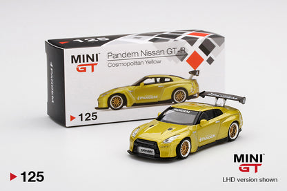 Mô hình xe Mini GT 1:64 Pandem Nissan GT-R (R35) GT Wing Cosmopolitan Yellow - MGT00125