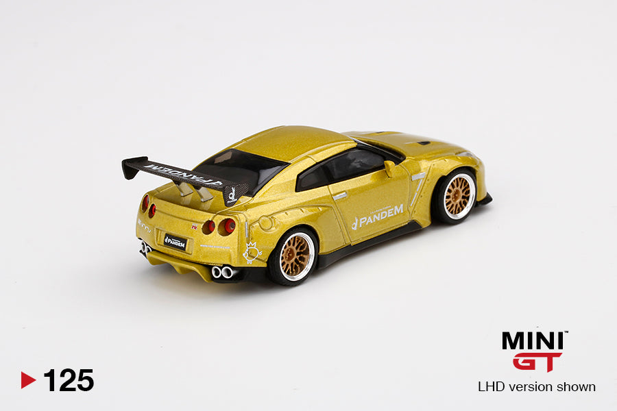 Mô hình xe Mini GT 1:64 Pandem Nissan GT-R (R35) GT Wing Cosmopolitan Yellow - MGT00125