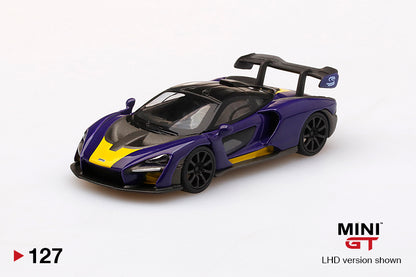 Mô hình xe Mini GT 1:64 McLaren Senna Purple/Yellow - MGT00127