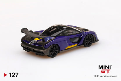 Mô hình xe Mini GT 1:64 McLaren Senna Purple/Yellow - MGT00127