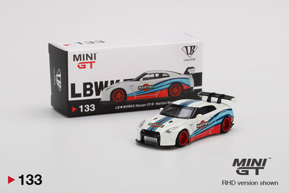 Mô hình xe Mini GT 1:64 LB WORKS Nissan GT-R (R35) Martini Racing - MGT00133