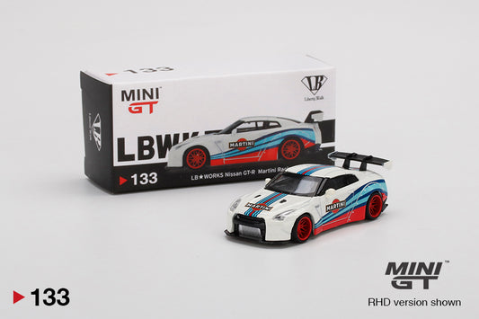 Mô hình xe Mini GT 1:64 LB WORKS Nissan GT-R (R35) Martini Racing - MGT00133