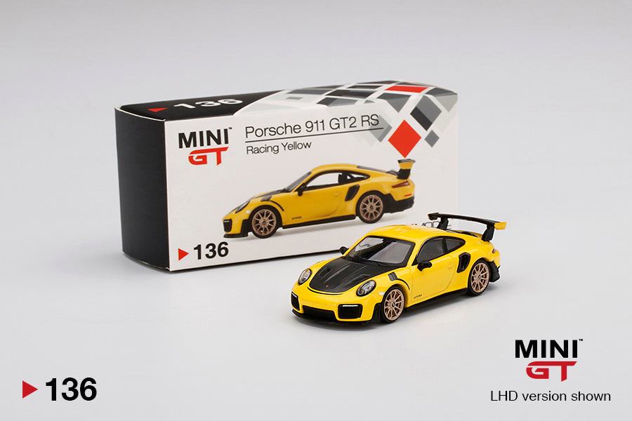 Mô hình xe Mini GT 1:64 Porsche 911 GT2 RS Racing Yellow - MGT00136