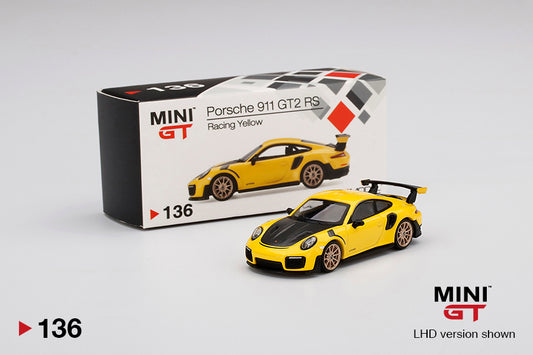 Mô hình xe Mini GT 1:64 Porsche 911 GT2 RS Racing Yellow - MGT00136