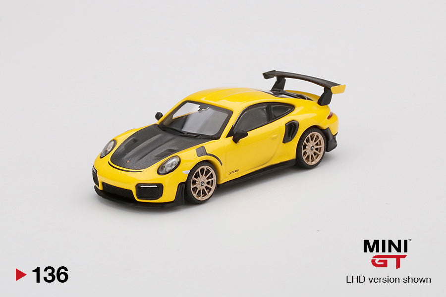 Mô hình xe Mini GT 1:64 Porsche 911 GT2 RS Racing Yellow - MGT00136