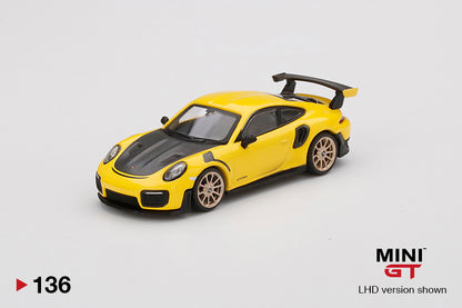 Mô hình xe Mini GT 1:64 Porsche 911 GT2 RS Racing Yellow - MGT00136